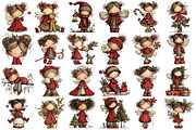 Whimsical Christmas Fairy Clipart, an Illustration by Pixels.Craft (Thumbnail 5 of 6)