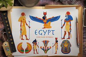 EGYPT: Gods & Symbols Vector Set.