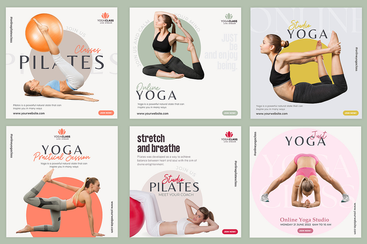 Canva instagram Yoga Template, a Social Media Template by illycreative