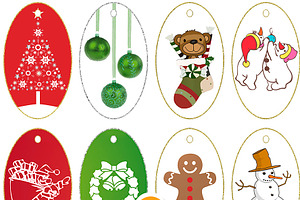 12 Digital Christmas Tags