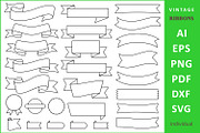 SVG ribbon Vintage Banner clipart, an Object Graphic by Zoya Miller (Thumbnail 1 of 3)