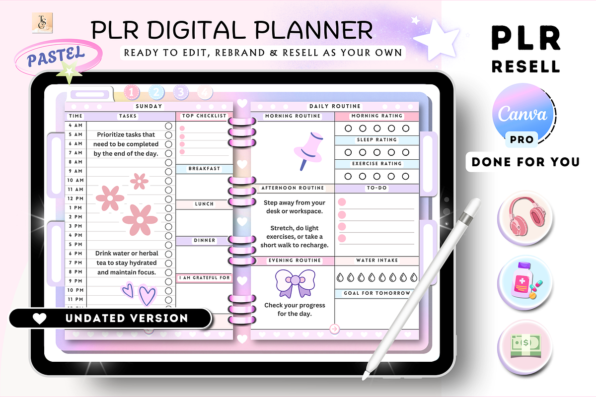 PLR Resell Canva Digital Planner, a Stationery Template by Tas Creative Studio (Photo 1 of 10)