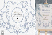 Wedding clip art blue baroque frames, a Decorative Illustration by GrafikBoutique (Thumbnail 1 of 11)