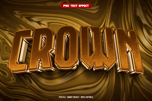 Crown 3D editable text effect, a Layer Style Add-On by Hello Muh