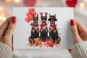 Valentine dog shirt, Doberman Shirt, an Illustration by Canvas Craft (Thumbnail 3 of 6)