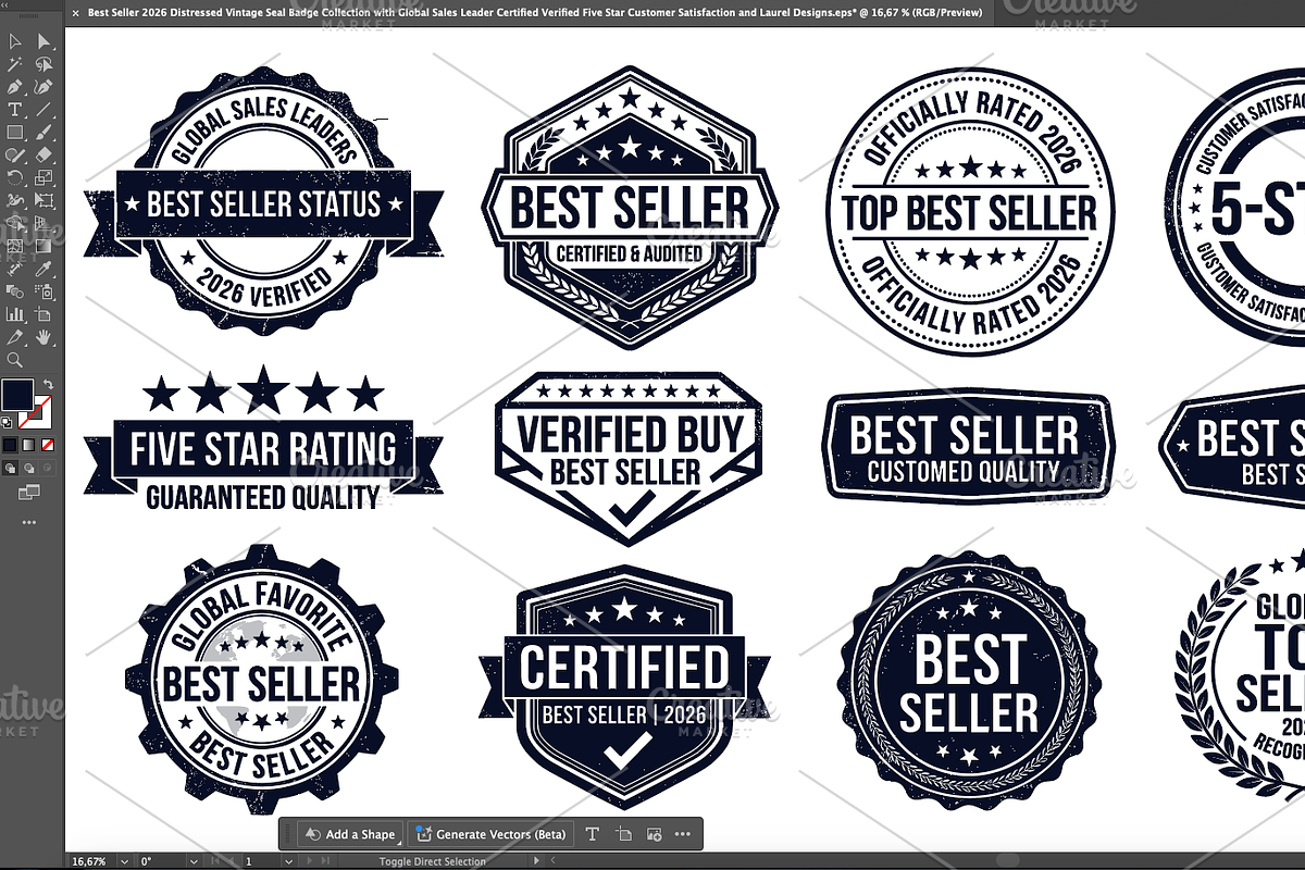 Best Seller Badge Stamp EPS Bundle, an Object Graphic by NH graphic (Photo 2 of 8)
