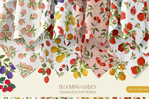 Blooming Garden Patterns & Clipart