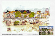Watercolor Urban Sketcher PS Action, an Action Add-On by SlideSalad (Thumbnail 14 of 21)