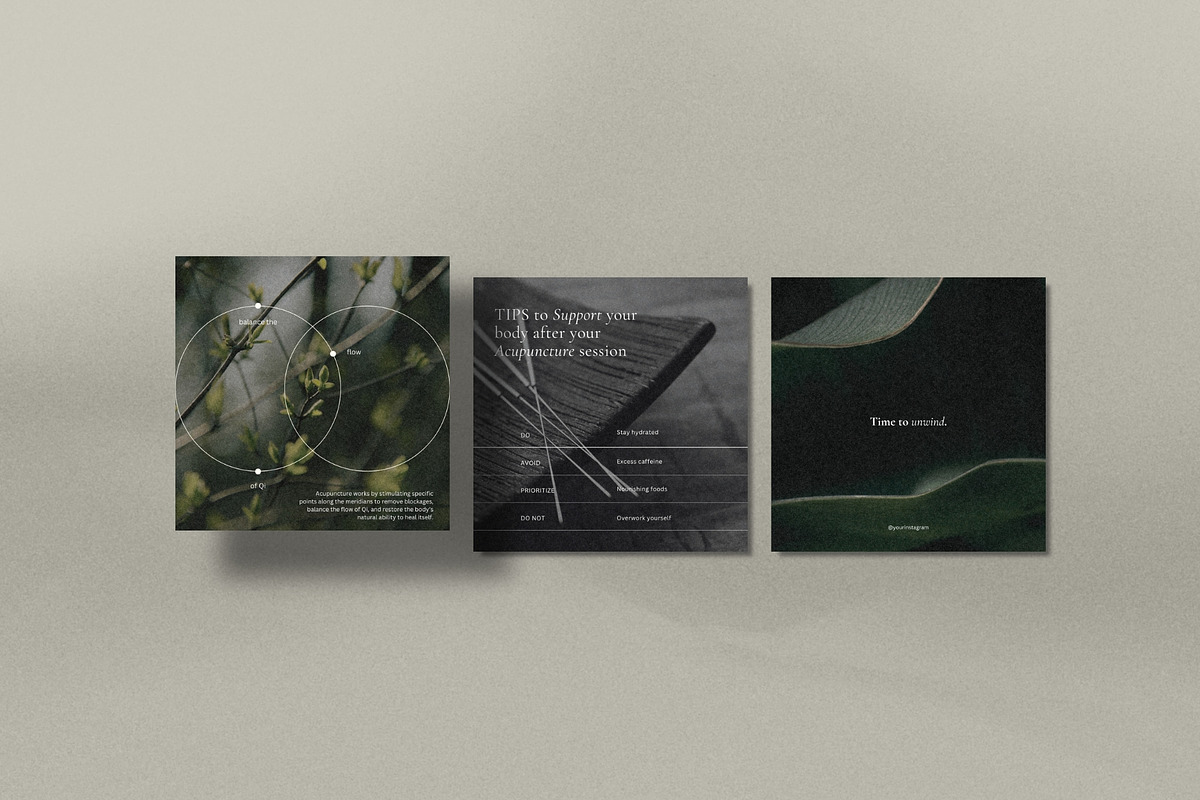 Acupuncture Instagram Templates, a Social Media Template by Terraa Studio Design (Photo 4 of 9)