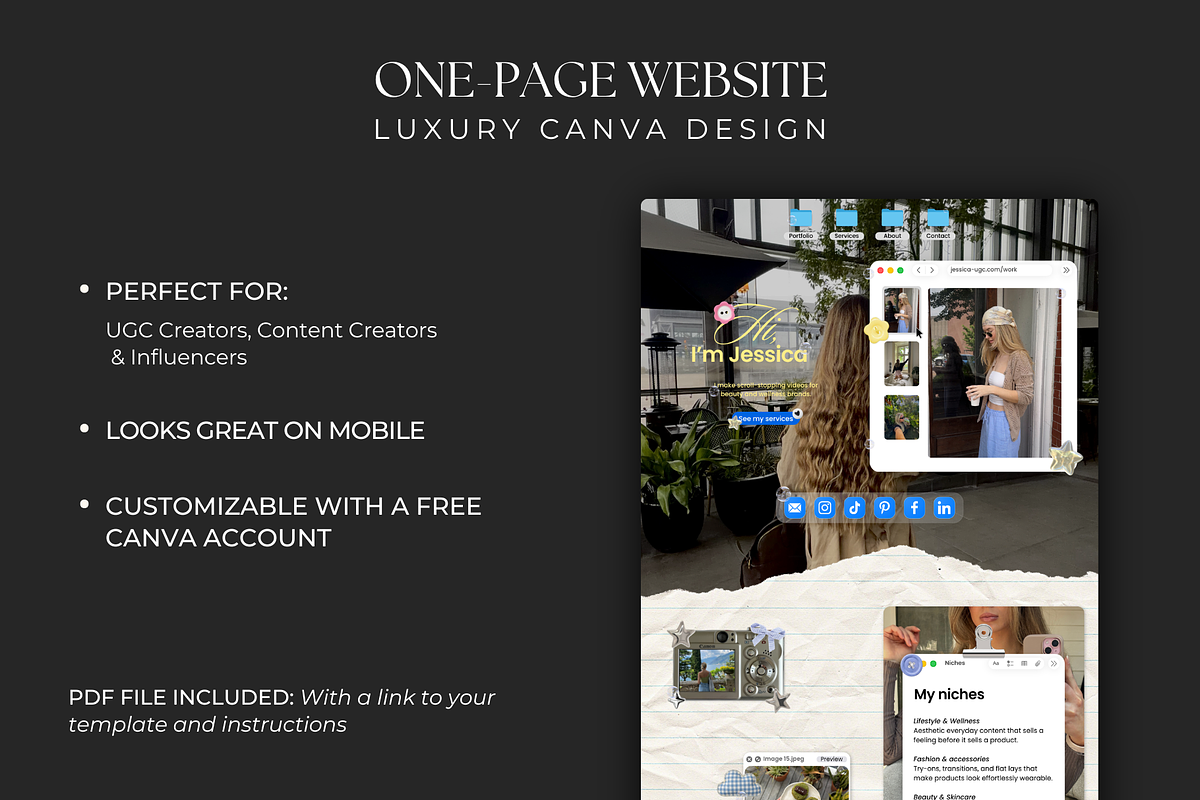 UGC Portfolio Website for Canva, an App Template by Meraki Templates (Photo 2 of 7)