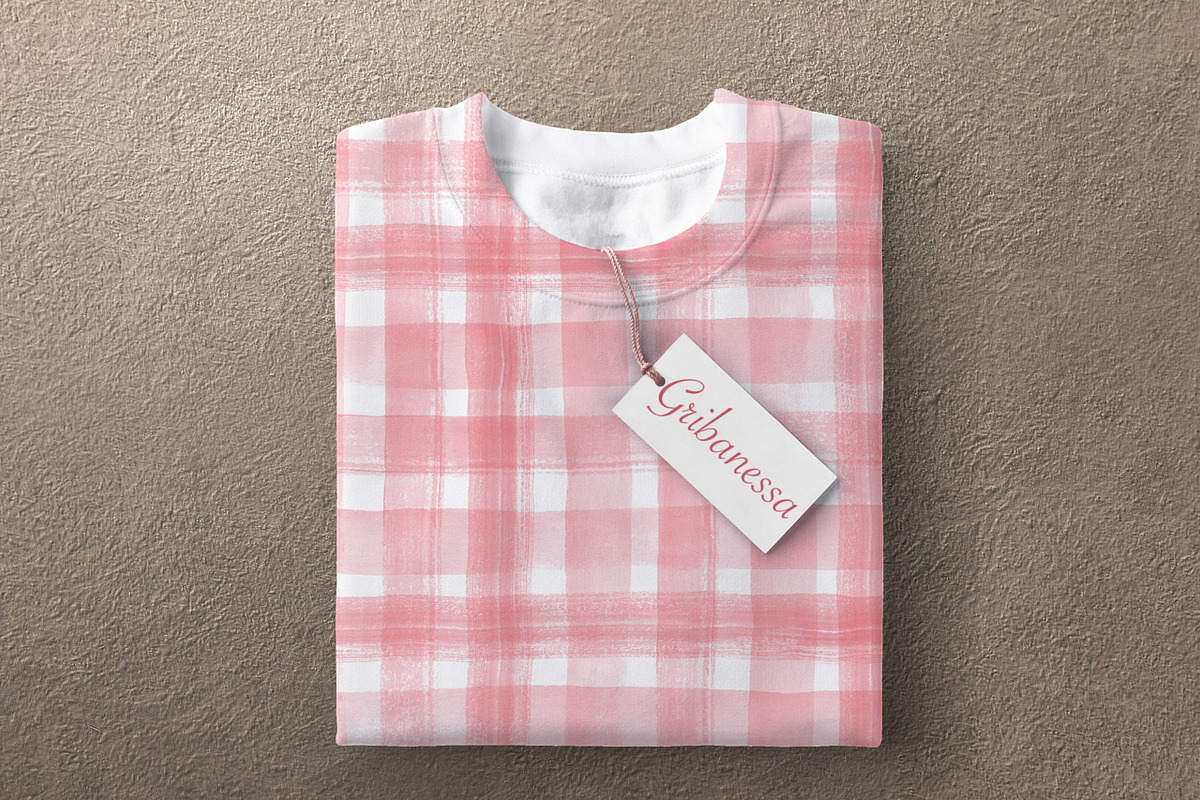 Watercolor Plaid Pattern Set, a Pattern Graphic by Gribanessa (Photo 2 of 4)