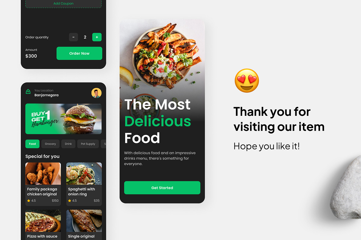 Gida – Food Delivery App, an UI Kit Template by Panen Creative (Photo 3 of 3)