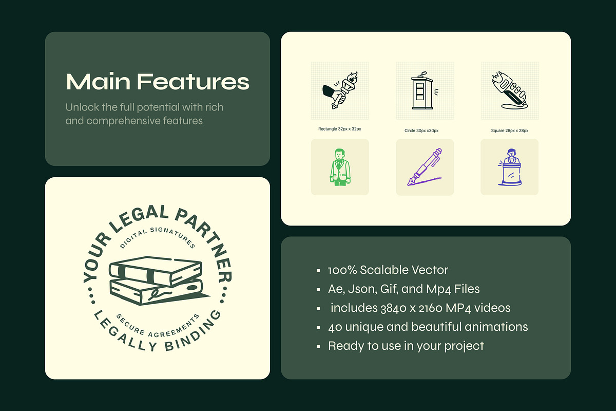 Animated Court Drawing Art Set, an Outline Icon by Vectors Market (Photo 2 of 4)