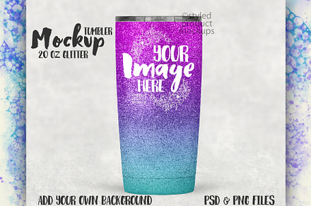 Glitter coated 20oz tumbler