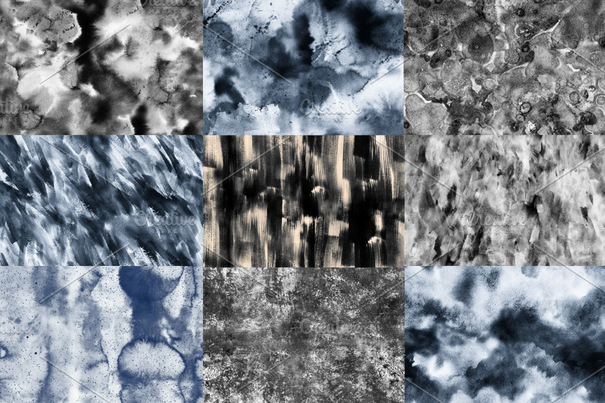 Noir: seamless backgrounds, a Pattern Graphic by Shusha Guna Art (Photo 2 of 5)