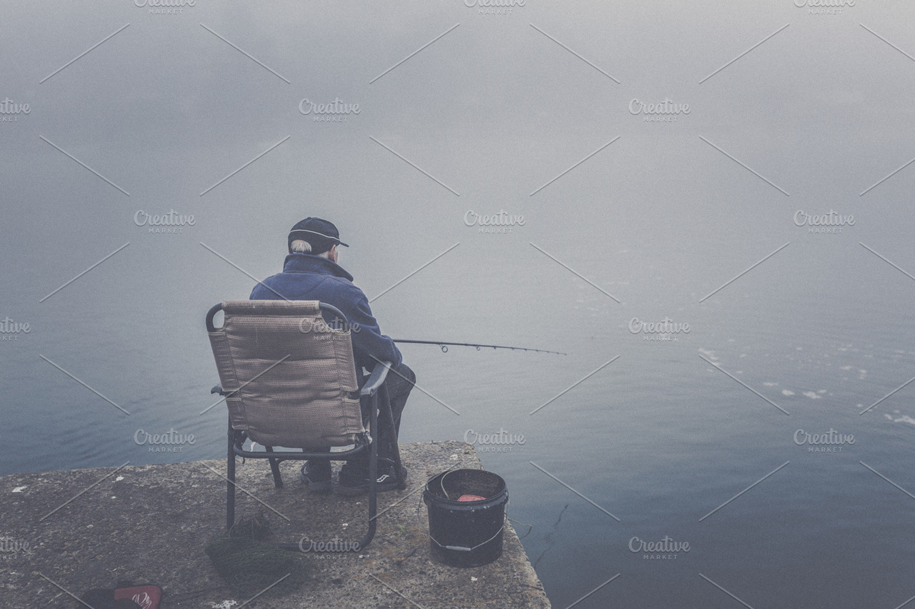 Old man fishing