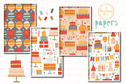 Party paper set, a Pattern Graphic by Poppymoondesign (Thumbnail 2 of 3)