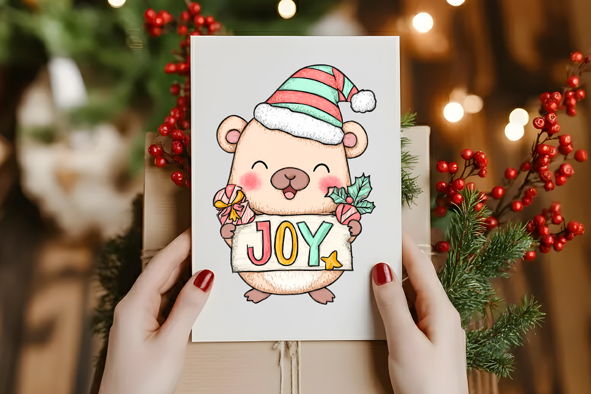 Christmas Capybara Clipart, an Illustration by Designworld (Photo 6 of 6)