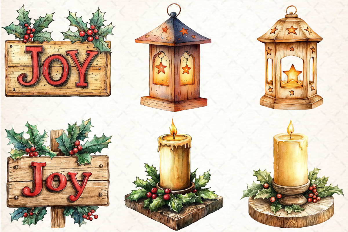 Woodland Christmas Clipart, an Illustration by DreamCafeArt (Photo 2 of 7)