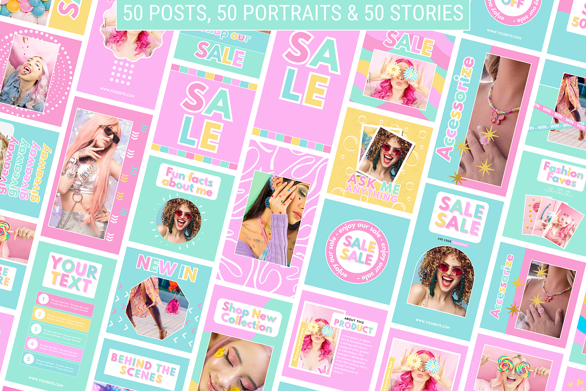 Rainbow Instagram Templates, a Social Media Template by SunshineStudioBoutique (Photo 5 of 7)