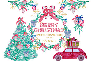 Christmas Watercolor Clipart Xmas