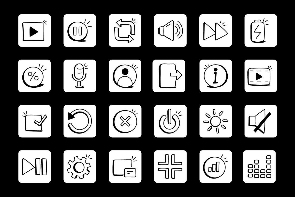 Media Controls Icons, an Outline Icon by Brickclay (Photo 6 of 11)
