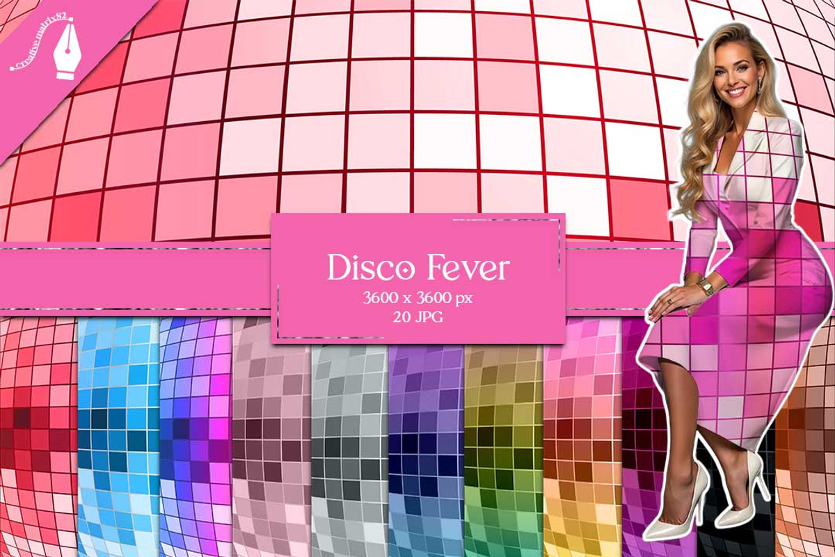 Disco Fever Digital Paper Pack, a Texture Graphic by Creative Matrix82 (Photo 1 of 6)
