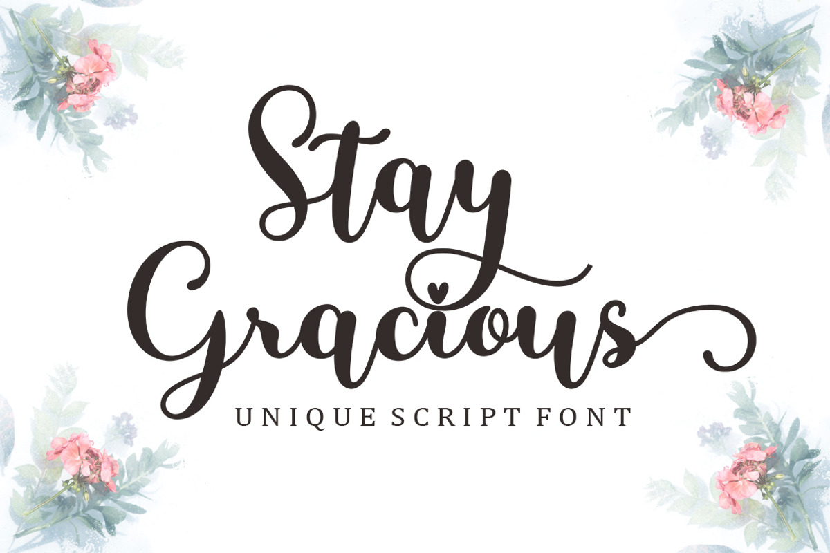 Stay Gracious Script, a Script Font by Bosstype Studio (Photo 1 of 8)