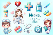 Medical set PNG cliparts, a Work Illustration by LoLoArt (Thumbnail 1 of 3)