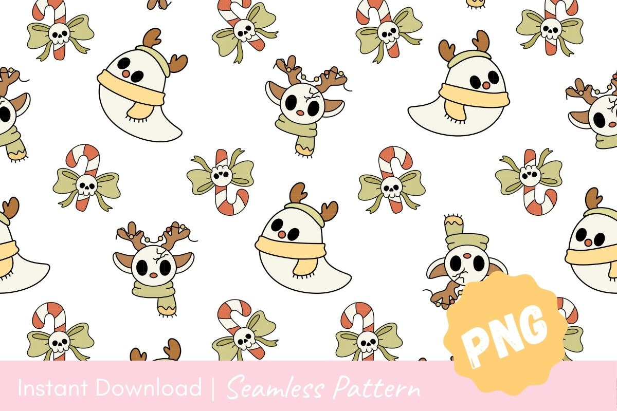 Spooky Cute Christmas Seamless Patte, a Pattern Graphic by CpSnowy (Photo 2 of 5)