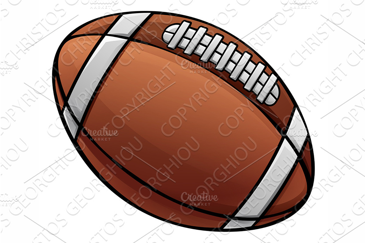 American Football Ball Cartoon, a Sport Illustration by Christos Georghiou