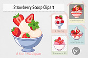 Strawberry Scoop Clipart, a Graphic by Artnoy (Thumbnail 1 of 5)