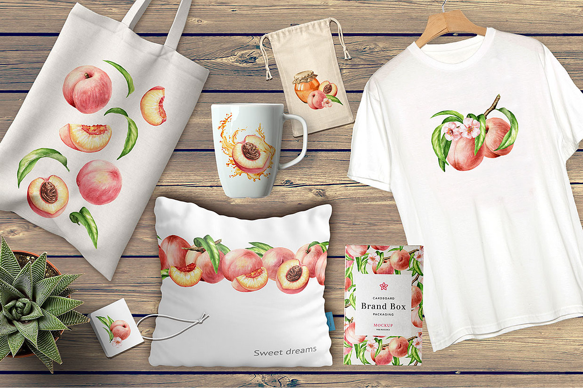 Ripe Peaches. Watercolor set, a Food Illustration by Daria Ustiugova (Photo 23 of 23)