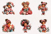 Christmas Girl clipart, a Seasonal Illustration by CreationArt (Thumbnail 3 of 7)