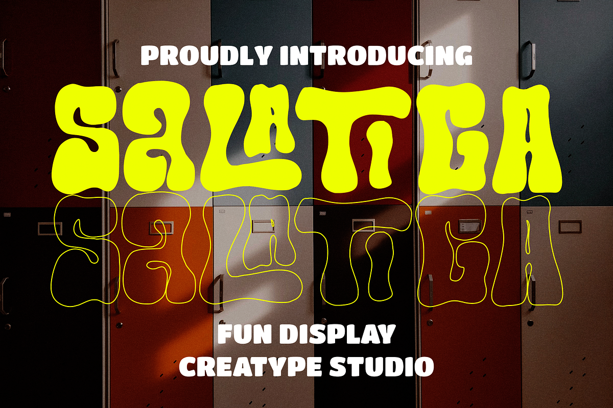 Salatiga Display Fun, a Font by Creatype Studio (Photo 1 of 11)