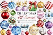 Christmas Ornament Balls Clipart, an Illustration by SinaCreation (Thumbnail 1 of 5)