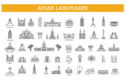 Asian Landmarks icons, an Object Illustration by Tettygreen