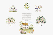 orchard watercolor clipart set, a Decorative Illustration by Patishop Art (Thumbnail 4 of 9)