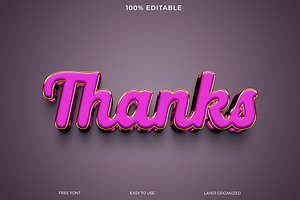 Stylish 3D Render Thanks Text Style, a Layer Style Add-On by Imamul001