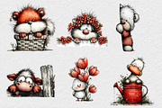 Spring Peeking Animal Clipart, an Illustration by DreamCafeArt (Thumbnail 4 of 6)