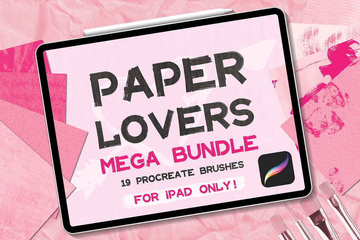 Paper Texture Brush Procreate Add On, a Brush Add-On by InkCloudDesign (Photo 1 of 8)