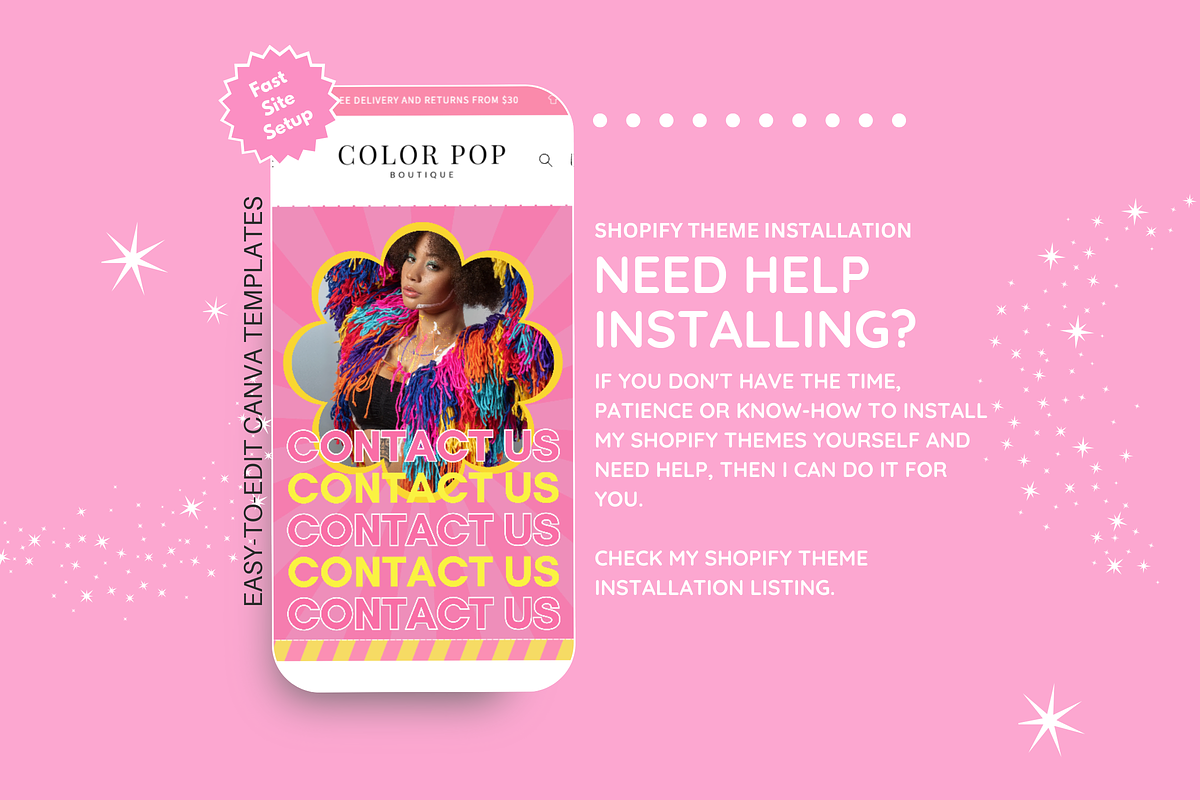 Pink Shop Banner Templates, a Shopify Template by SunshineStudioBoutique (Photo 6 of 7)