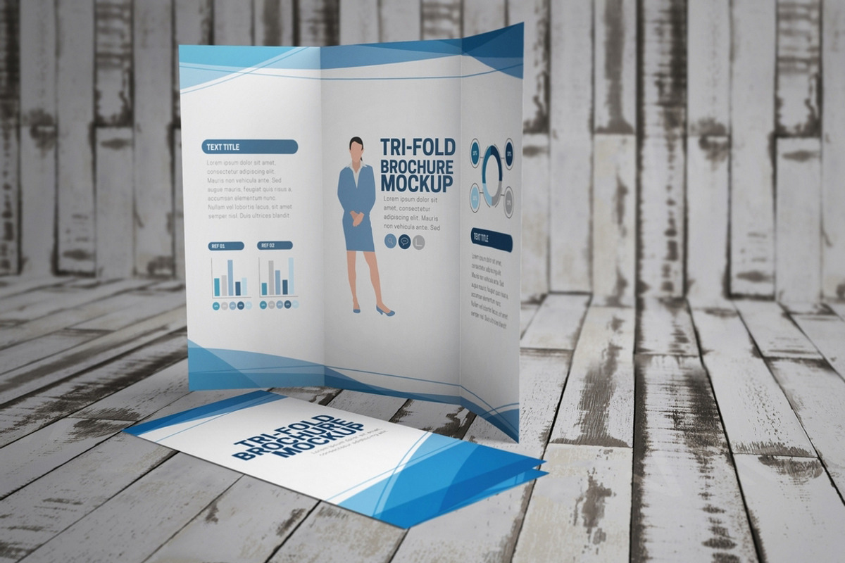 Tri-Fold Brochure Mock-Up, a Books & Magazine Mockup by MassDream (Photo 6 of 12)