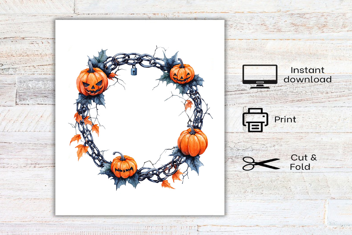 Watercolor Spooky Halloween Frames, an Illustration by Canvas Craft (Photo 8 of 8)