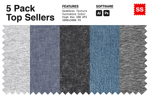 5 Pack Fabric Texture Patterns
