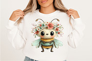 Whimsical Spring Bee Clipart PNG, an Illustration by Craft Nest (Thumbnail 7 of 11)
