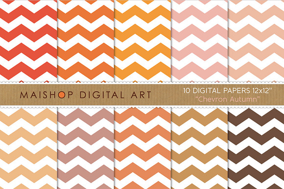 Digital Papers Chevron Autumn preview 4