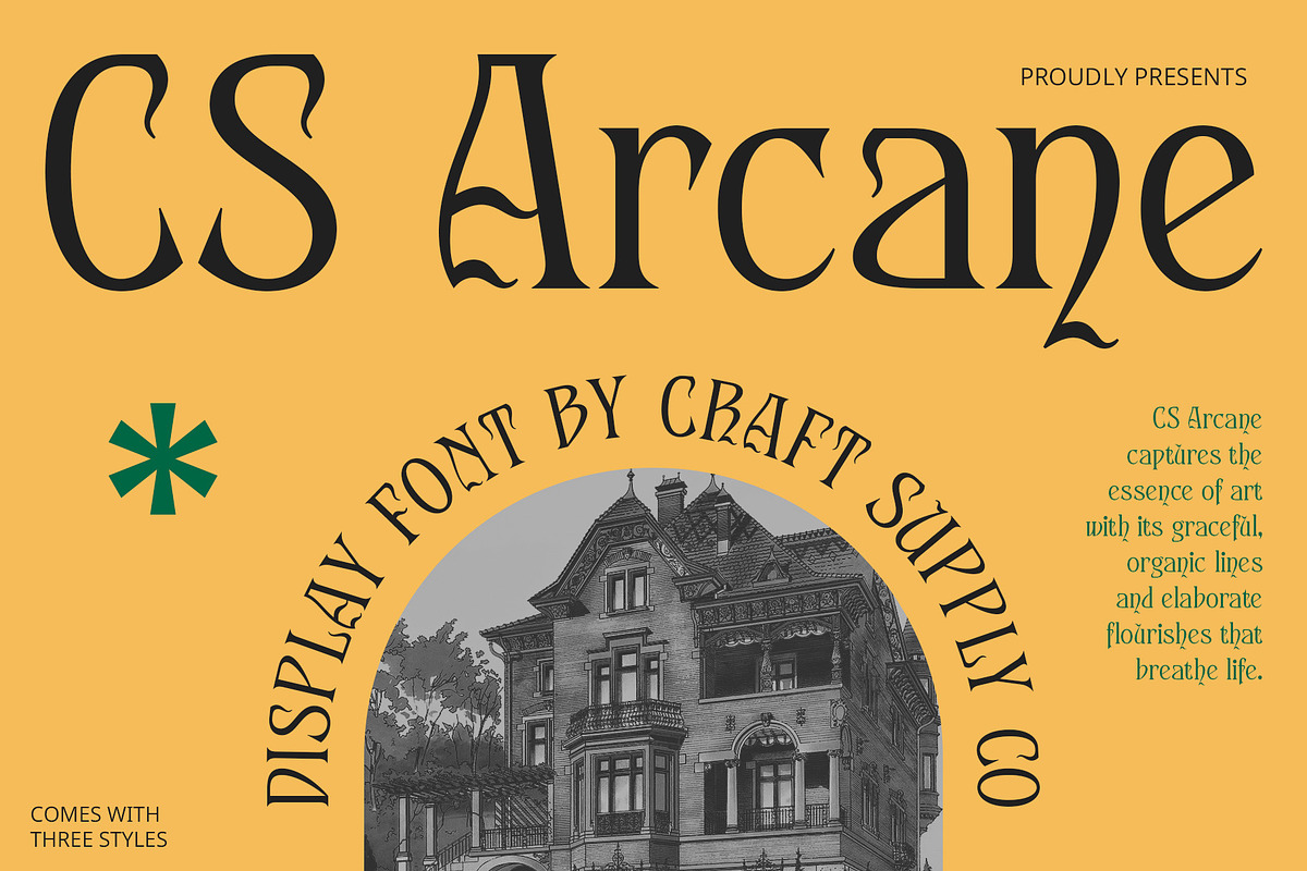 CS Arcane – Decorative Font, a Serif Font by Craft Supply Co. (Photo 1 of 8)