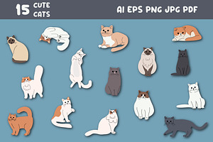 Cute little cats collection, an Illustration by linakilljoy