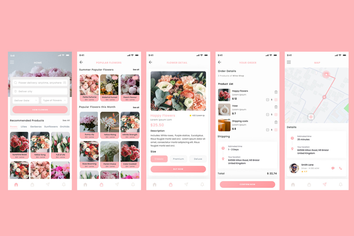Flowers Delivery Shop & Flower App, an App Template by nagaredesignstudio (Photo 2 of 2)